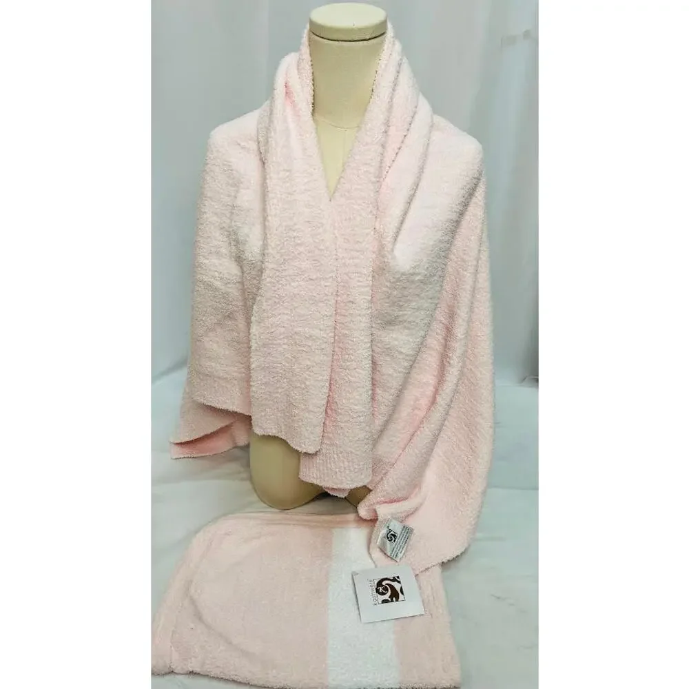 NEW! Kashwere Stripe Travel‎ Blanket (Pink/White)